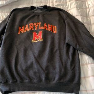 Dark gray university of Maryland crew neck!